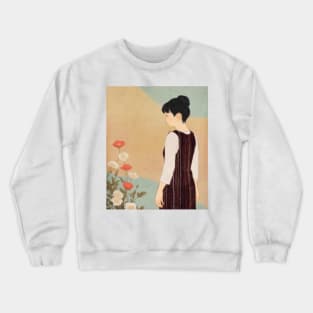 poppies and a woman Crewneck Sweatshirt